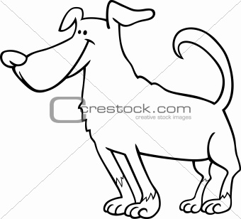 cute dog cartoon for coloring book