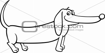 dachshund dog cartoon for coloring