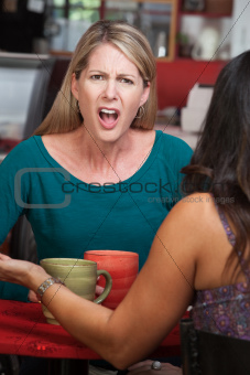 Outraged Lady in Cafe