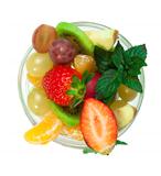 Fruit salad in a glass bowl 