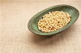 soybeans in rustic bowl
