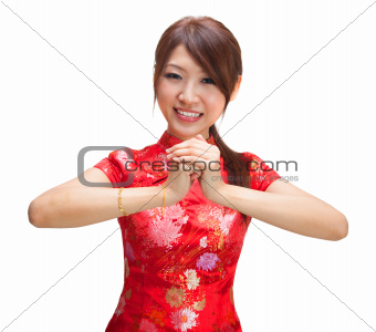 Chinese girl greeting
