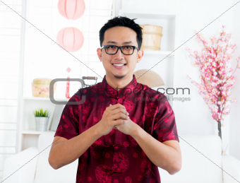 Chinese man in traditional Chinese Tang suit