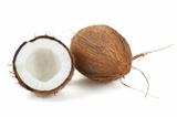 Coconut on a white background 