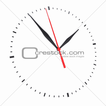 The clock and timestamp without numbers