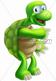 Cartoon Tortoise or Turtle pointing