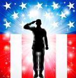  US flag military armed forces soldier silhouette saluting