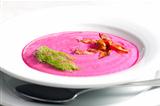 mixed red beet soup with cream