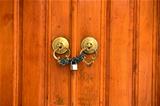 Brass gate with door knocker istanbul Turkey