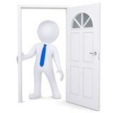 3d white man in the open doorway
