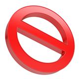 Red prohibitory sign
