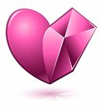 Vector illustration of pink heart 