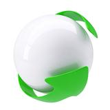 Green Arrow around a white sphere