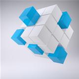 Abstract cube made ??up of blocks