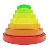 Pyramid of colored discs