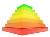 Pyramid of colored cubes