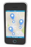 Smartphone with navigation map