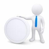 3d man with a white oval frame
