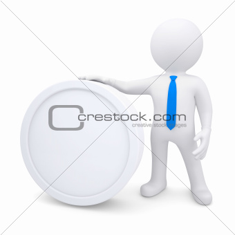 3d man with a white oval frame