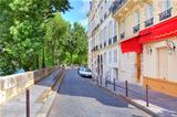 Narrow street in Paris, France.