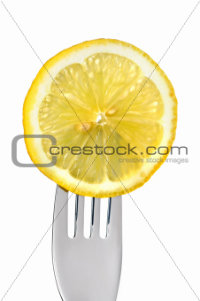 lemon slice on white