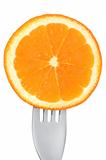 fresh orange fruit slice on white