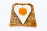 egg on toast in heart shape