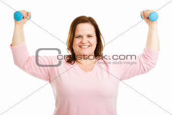 Healthy Plus Size Woman Works Out