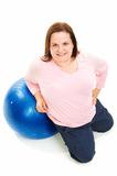 Plus Size Woman with Pilates Ball - Full Body