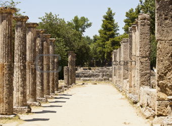 Greek Stone Pillar Colonnade