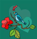 vector illustration of a love bird