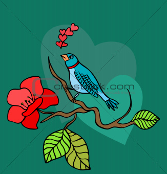 vector illustration of a love bird