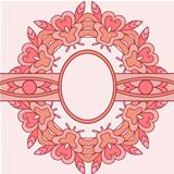 Pink decorative round frame. 