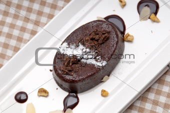 fresh chocolate walnuts cake 