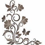Floral vector illustration in sepia