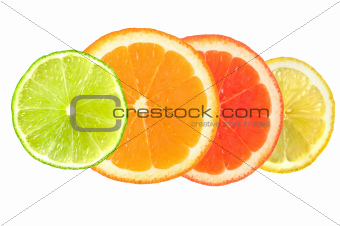 citrus fruit isolated on white