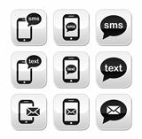 Mobile sms text message mail buttons set