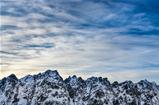 Winter High Tatras mountains landscape with cloudy sky