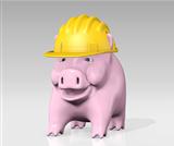 piggy bank with construction helmet