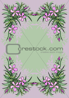Abstract flowers frame