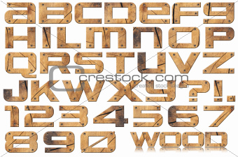 Grunge Wooden Letters and Numbers