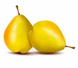 Ripe pear isolated on white. Vector illustration