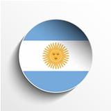 Argentina Flag Paper Circle Shadow Button