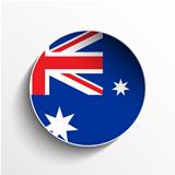 Australia Flag Paper Circle Shadow Button