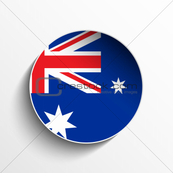 Australia Flag Paper Circle Shadow Button