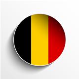 Belgium Flag Paper Circle Shadow Button