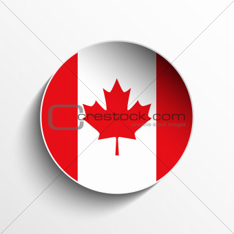 Canada Flag Paper Circle Shadow Button