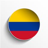Colombia Flag Paper Circle Shadow Button