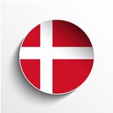 Denmark Flag Paper Circle Shadow Button