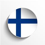 Finland Flag Paper Circle Shadow Button